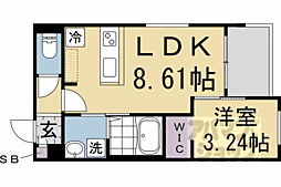 ＲＥＧＡＬＥＳＴ五条大宮 302 3階1LDKの間取り