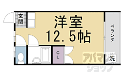 京阪本線 藤森駅 徒歩18分の賃貸マンション 5階ワンルームの間取り