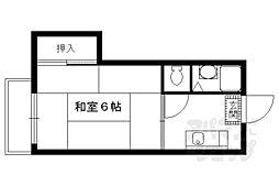 京阪本線 丹波橋駅 徒歩2分の賃貸アパート 2階1Kの間取り