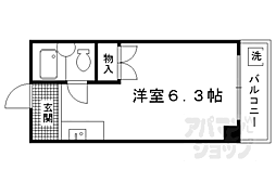 京阪本線 神宮丸太町駅 徒歩9分の賃貸マンション 3階ワンルームの間取り