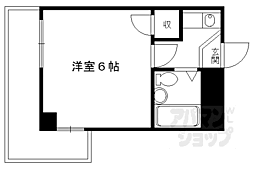 京阪宇治線 六地蔵駅 徒歩1分の賃貸マンション 3階1Kの間取り