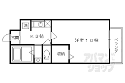 京阪本線 藤森駅 徒歩9分の賃貸アパート 2階1Kの間取り