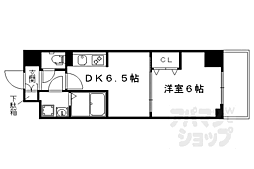 ベラジオ京都西大路ウエスト 2階1DKの間取り
