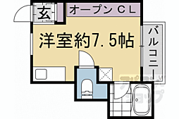 グリーン馬町 4階1Kの間取り
