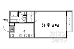 JR山陰本線 太秦駅 徒歩10分の賃貸アパート 2階1Kの間取り