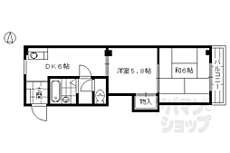 澤屋ビル 2階2DKの間取り