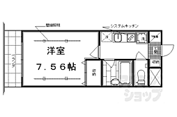 阪急京都本線 大宮駅 徒歩8分の賃貸マンション 1階1Kの間取り