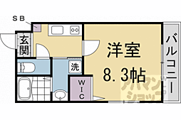 京阪本線 中書島駅 徒歩9分の賃貸マンション 5階1Kの間取り