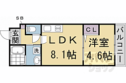 京阪本線 中書島駅 徒歩9分の賃貸マンション 5階1LDKの間取り