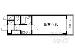 ソルフィー山科 2階1Kの間取り