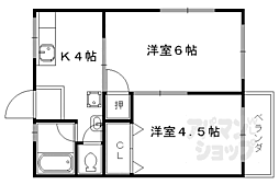 松井マンション 2Kの間取図画像