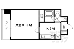 グランドパレス西大路 4階1Kの間取り