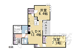 京阪本線 伏見桃山駅 徒歩30分の賃貸アパート 2階2LDKの間取り