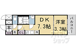 プレサンス十条凜華 3階1DKの間取り