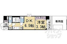 プレサンス十条凜華 1階1DKの間取り