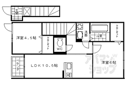 モダンコートＷＥＳＴ 2階2LDKの間取り