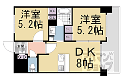 エステムプラザ京都御所ノ内ＲＥＧＩＡ 2階2DKの間取り