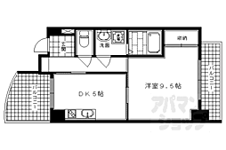 京都市営烏丸線 五条駅 徒歩8分の賃貸マンション 9階1DKの間取り