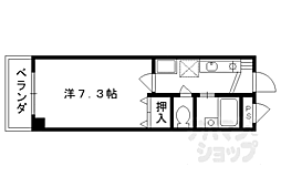 シャンバーグ東山 3階1Kの間取り