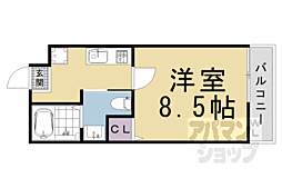阪急京都本線 大宮駅 徒歩9分の賃貸マンション 2階1Kの間取り