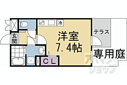 グランデコート大宅ＮＯＲＴＨ 1階ワンルームの間取り