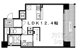 阪急京都本線 大宮駅 徒歩7分の賃貸マンション 10階1Kの間取り