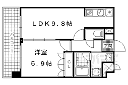 音羽ハイツ 4階1LDKの間取り