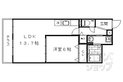 アンジェリック 1階1LDKの間取り