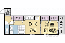 阪急嵐山線 松尾大社駅 徒歩22分の賃貸アパート 3階1DKの間取り