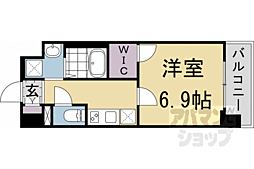 プラシード京都 8階1Kの間取り