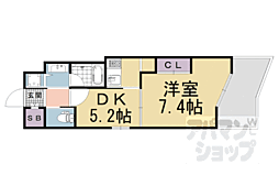 Ｇｒａｎｄ　Ｅ’ｔｅｒｎａ京都 3階1DKの間取り