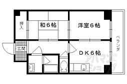 ラーク安田パートII 2階2DKの間取り