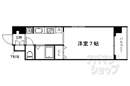 阪急京都本線 西院駅 徒歩10分の賃貸マンション 4階1Kの間取り
