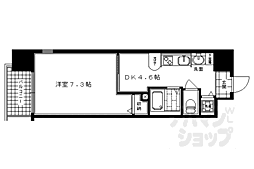 阪急京都本線 京都河原町駅 徒歩4分の賃貸マンション 10階1DKの間取り