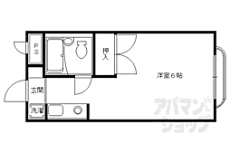 京福電気鉄道嵐山本線 車折神社駅 徒歩5分の賃貸マンション 4階1Kの間取り