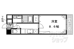 近鉄京都線 竹田駅 徒歩9分の賃貸マンション 5階1Kの間取り