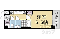 阪急京都本線 西院駅 徒歩11分の賃貸マンション 4階1Kの間取り