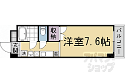 セント吉翔 5階1Kの間取り