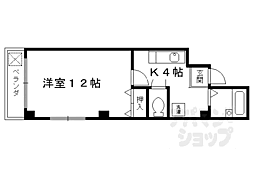 ベルステージ東山 3階1Kの間取り
