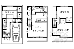 京阪本線 伏見稲荷駅 徒歩8分の賃貸一戸建て 3LDKの間取り