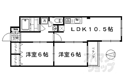 コーポラス大宮 4階2LDKの間取り