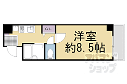 京都市営烏丸線 四条駅 徒歩6分の賃貸マンション 5階1Kの間取り