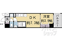 阪急京都本線 西院駅 徒歩8分の賃貸マンション 9階1DKの間取り