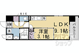 リシュドール梅小路 1LDKの間取図画像