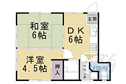 マンション丸高 2DKの間取図画像