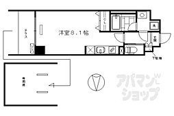 ベラジオ五条堀川3 ワンルームの間取図画像