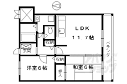ハイツモアライフ 2LDKの間取図画像