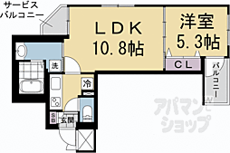 ファーストフィオーレ京都コーヴォ 1LDKの間取図画像