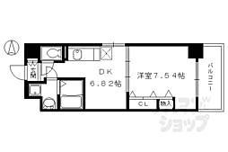 プラネシア星の子京都駅前西 1DKの間取図画像