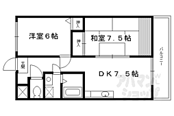 ミレニアム加納 2DKの間取図画像